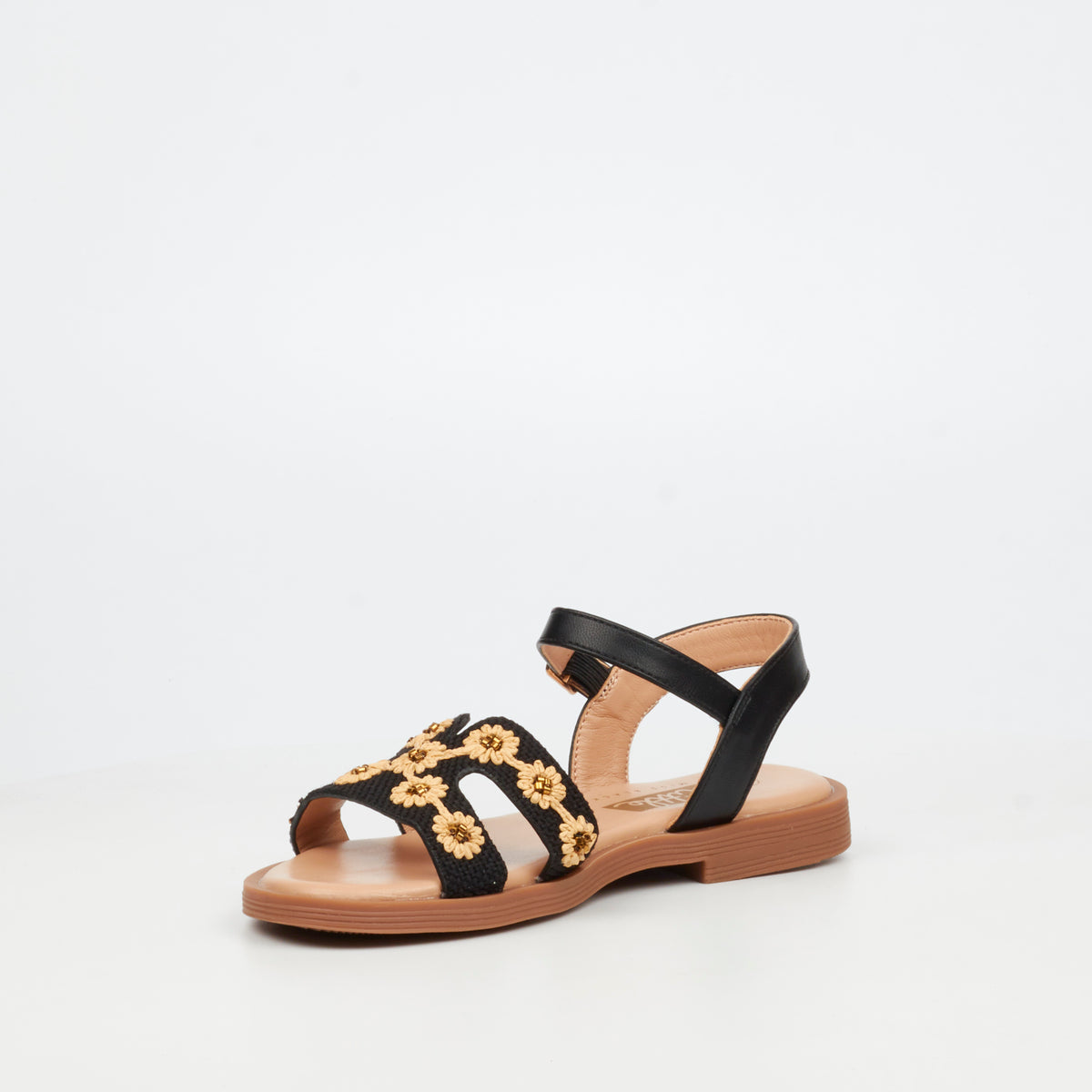 Little Miss Black Mona 1 Flat Sandal - Black