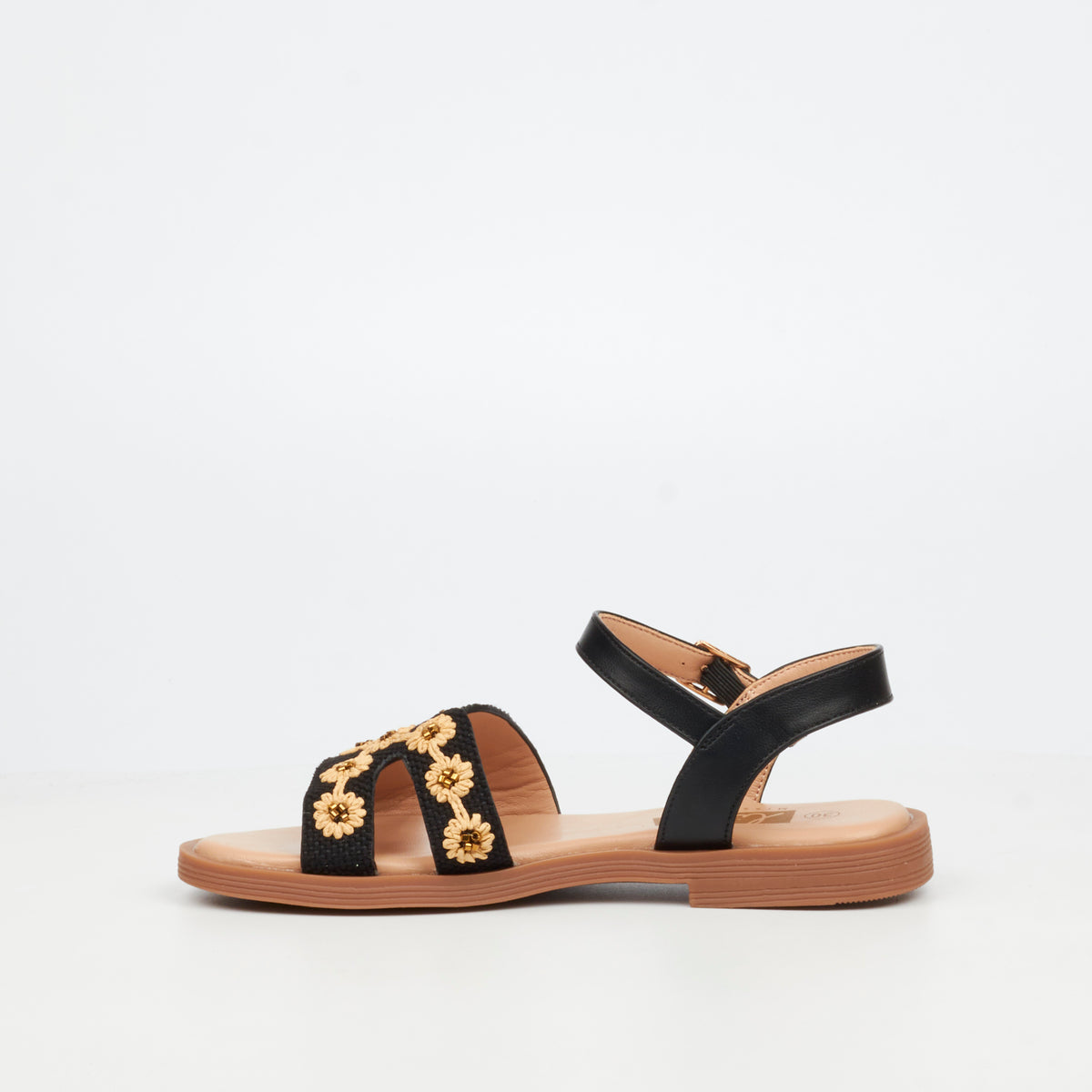 Little Miss Black Mona 1 Flat Sandal - Black