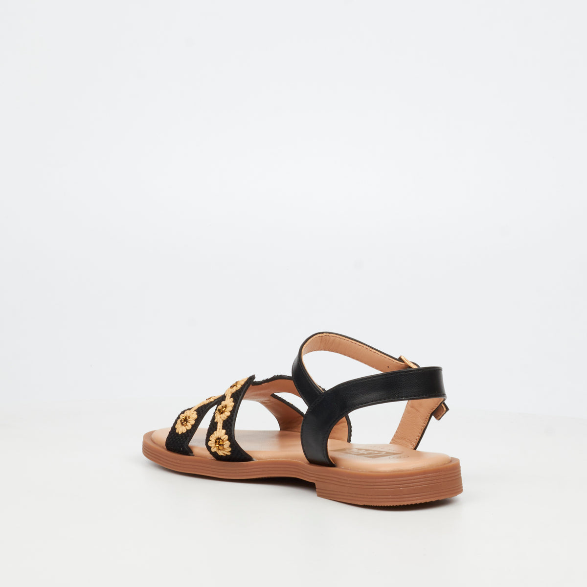 Little Miss Black Mona 1 Flat Sandal - Black
