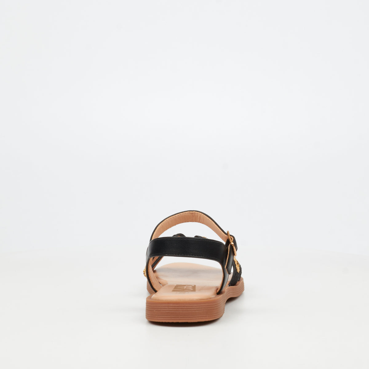 Little Miss Black Mona 1 Flat Sandal - Black