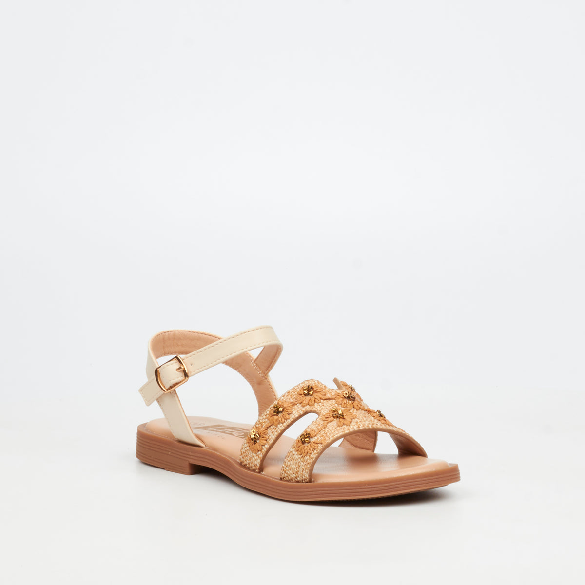 Little Miss Black Mona 1 Flat Sandal - Natural