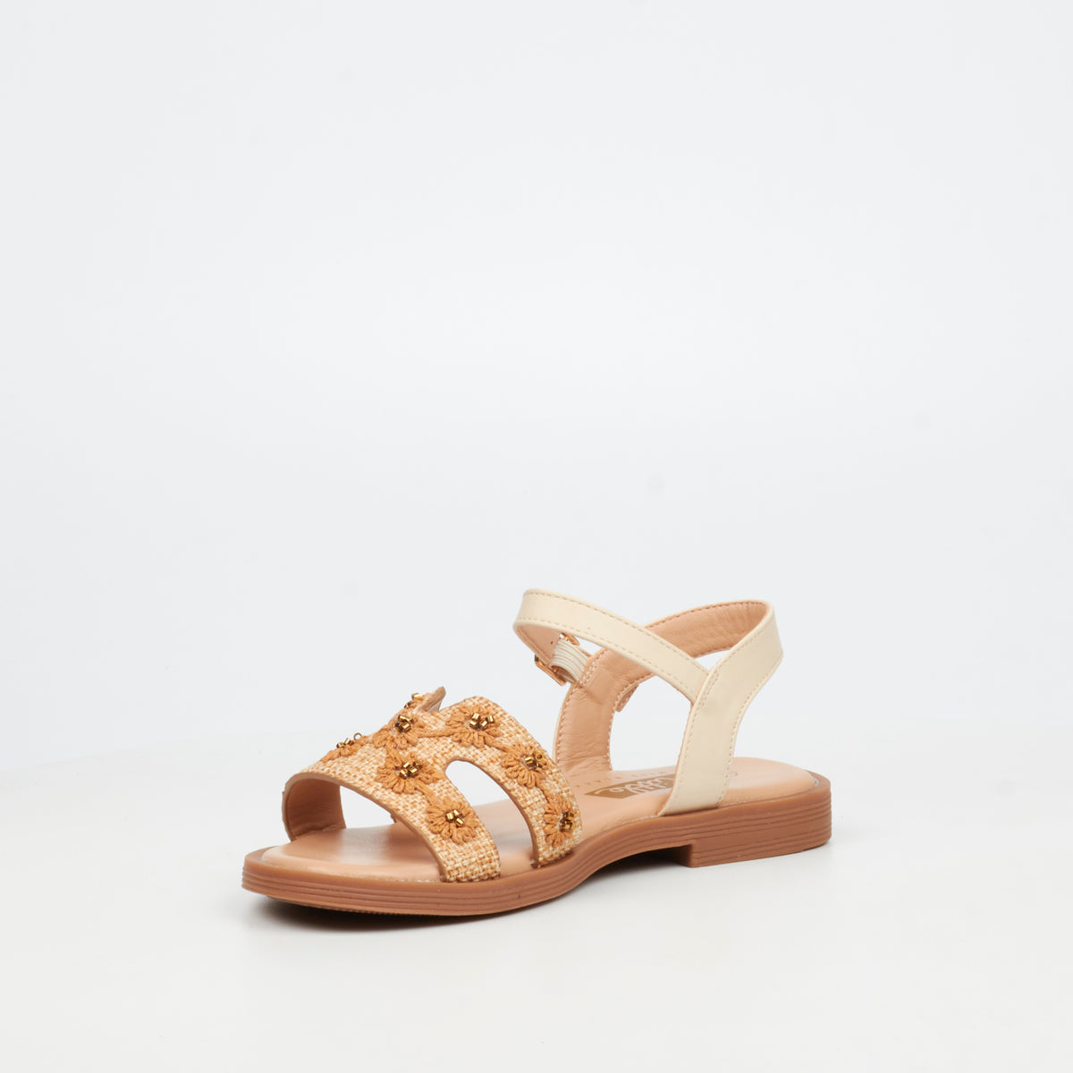 Little Miss Black Mona 1 Flat Sandal - Natural