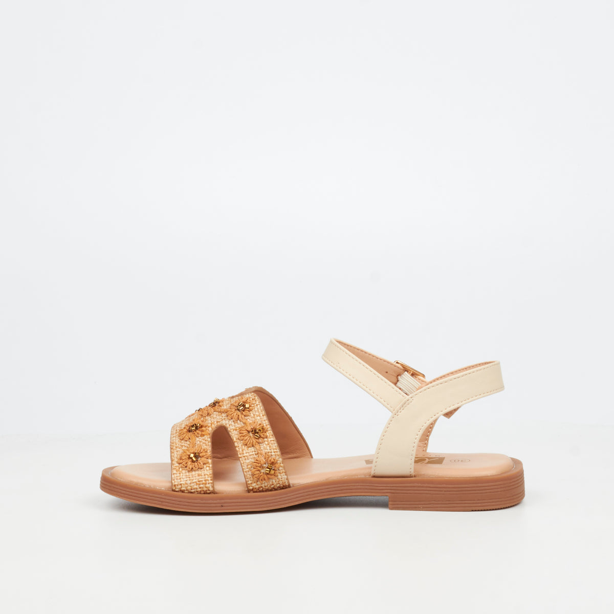 Little Miss Black Mona 1 Flat Sandal - Natural