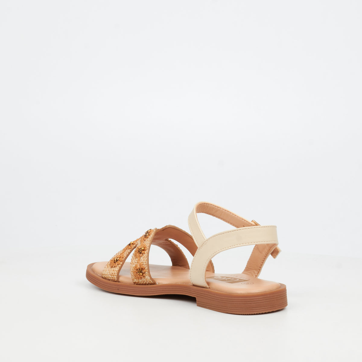 Little Miss Black Mona 1 Flat Sandal - Natural