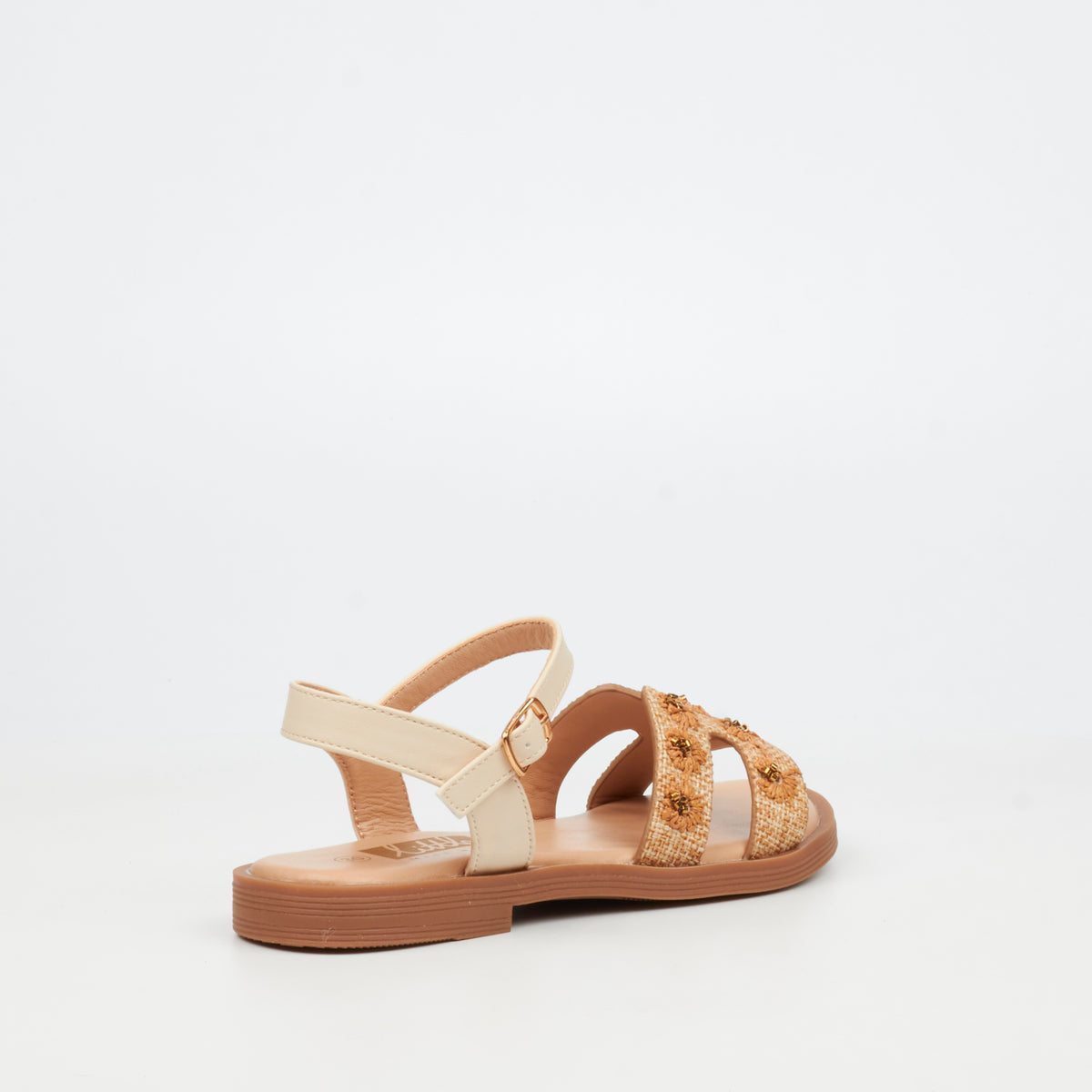 Little Miss Black Mona 1 Flat Sandal - Natural