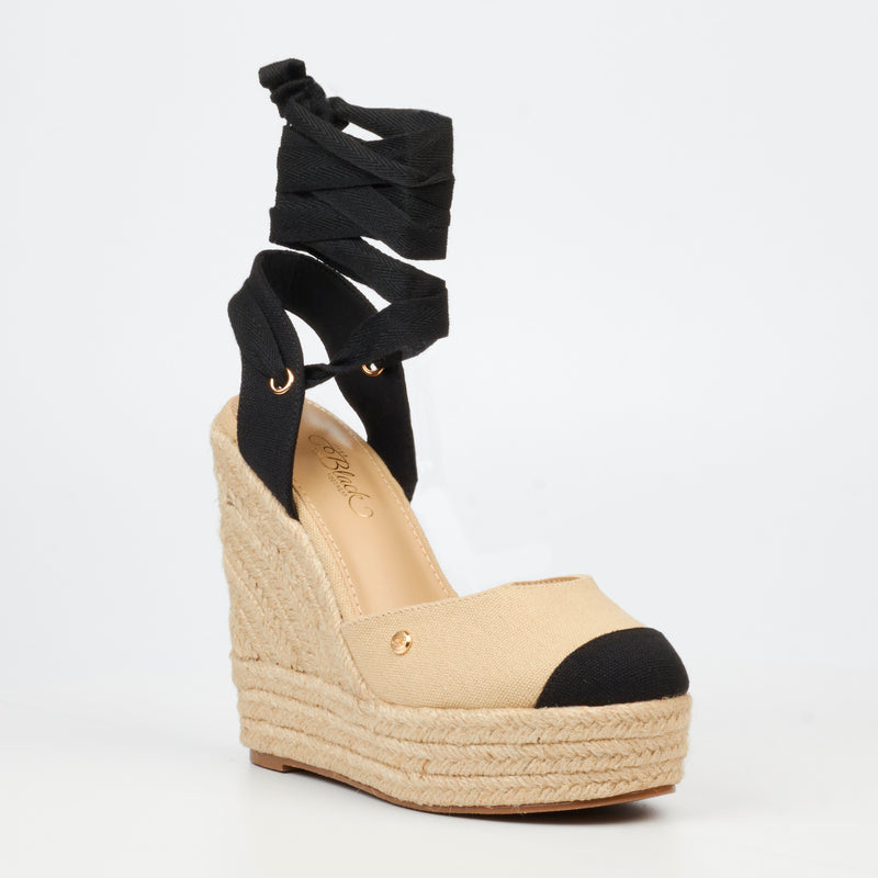 Miss Black Moniker 11 Wedge - Black footwear Miss Black