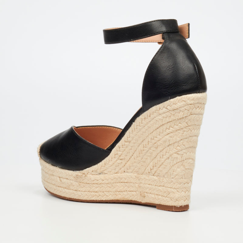 Miss Black Moniker 6 Wedge - Black footwear Miss Black   