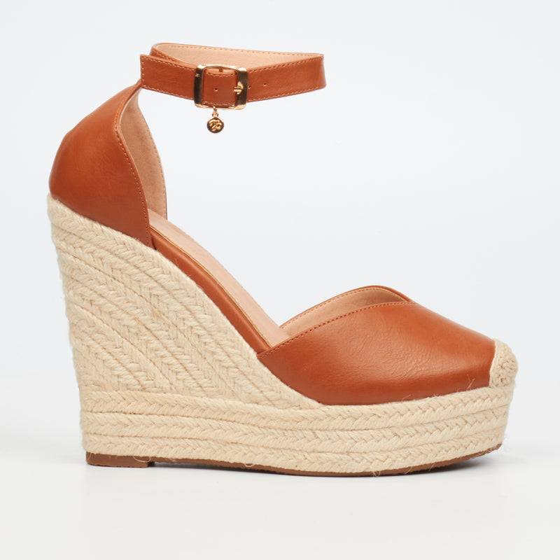 Miss Black Moniker 6 Wedge - Tan footwear Miss Black   