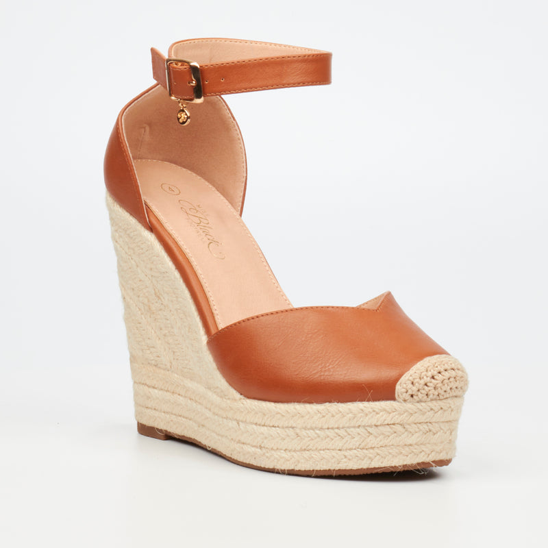 Miss Black Moniker 6 Wedge - Tan footwear Miss Black   