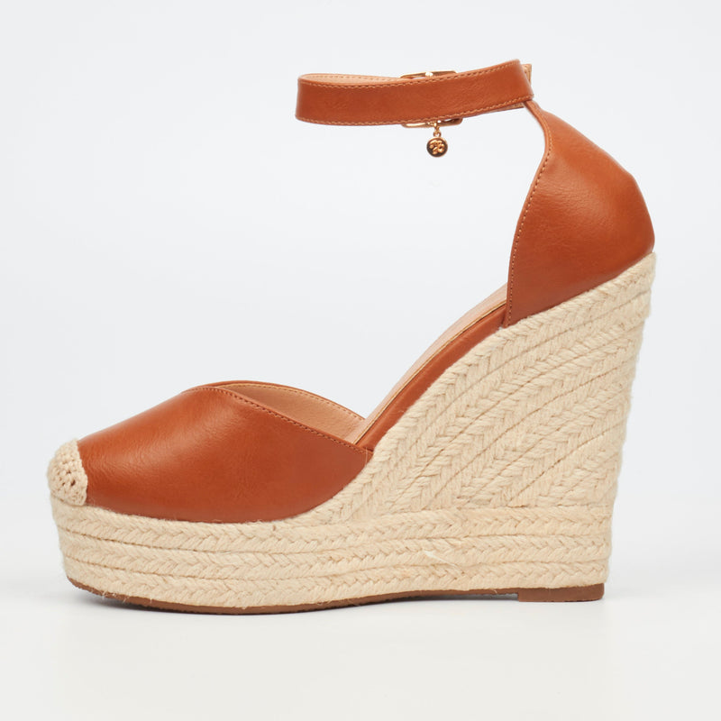 Miss Black Moniker 6 Wedge - Tan footwear Miss Black   