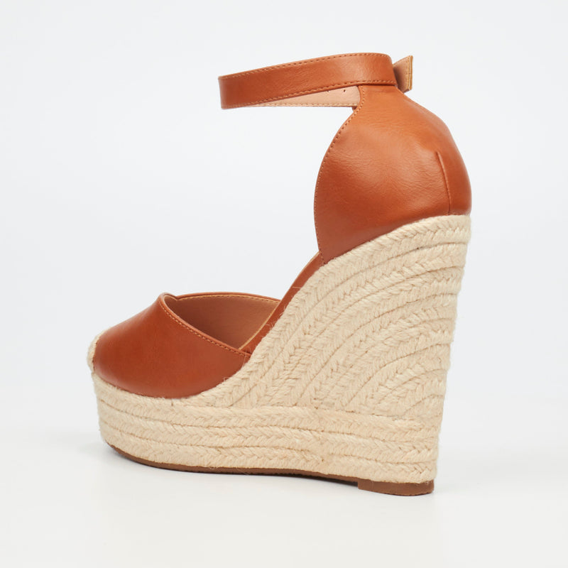 Miss Black Moniker 6 Wedge - Tan footwear Miss Black   