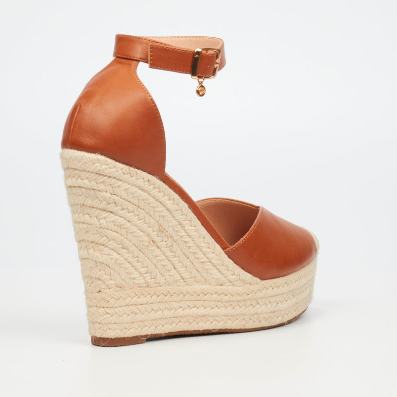 Miss Black Moniker 6 Wedge - Tan footwear Miss Black   