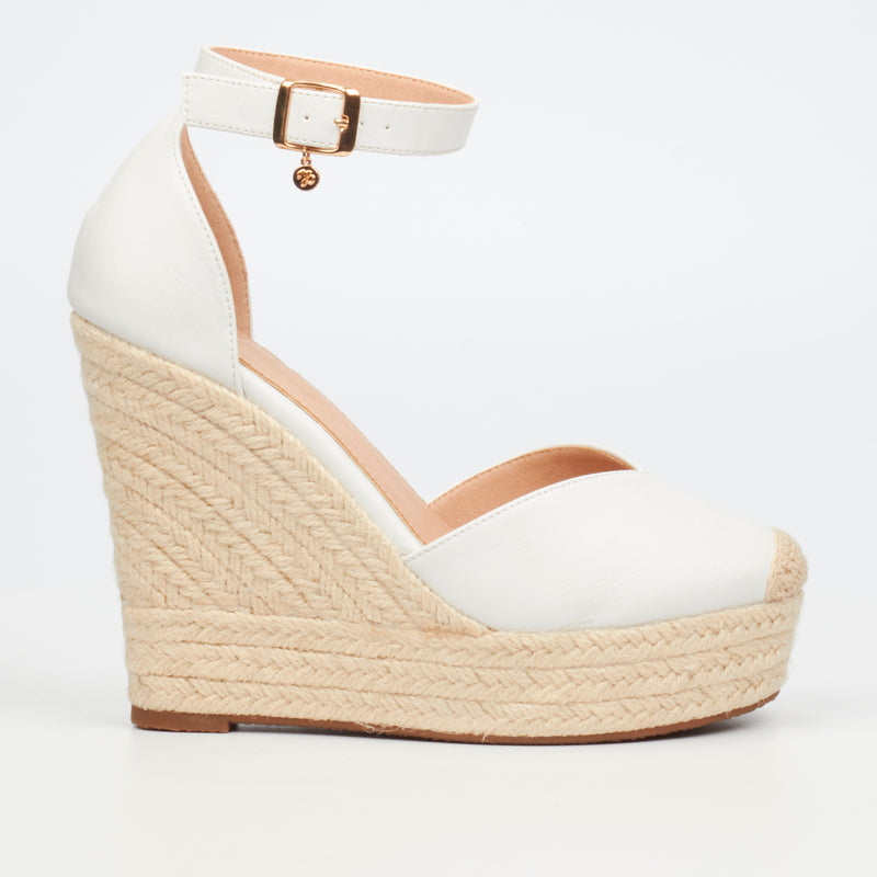 Miss Black Moniker 6 Wedge - White footwear Miss Black   