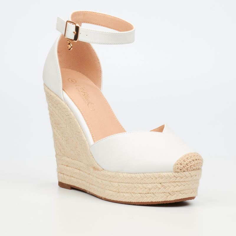 Miss Black Moniker 6 Wedge - White footwear Miss Black   