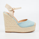 Miss Black Moniker 9 Wedge - Blue footwear Miss Black