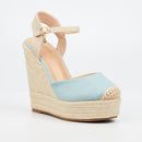 Miss Black Moniker 9 Wedge - Blue footwear Miss Black