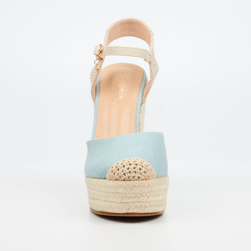 Miss Black Moniker 9 Wedge - Blue footwear Miss Black