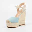 Miss Black Moniker 9 Wedge - Blue footwear Miss Black