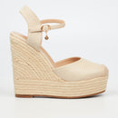 Miss Black Moniker 9 Wedge - Bone footwear Miss Black