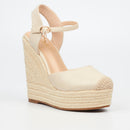 Miss Black Moniker 9 Wedge - Bone footwear Miss Black