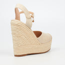 Miss Black Moniker 9 Wedge - Bone footwear Miss Black