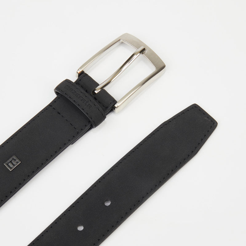 Mazerata Montero 1 Faux Nubuck Belt - Black accessories Mazerata   