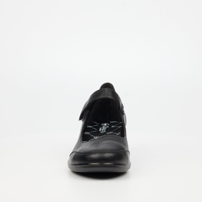 Butterfly Classics Moxie 1 Faux Leather Low Wedge - Black footwear Butterfly Classics