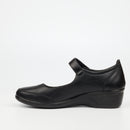 Butterfly Classics Moxie 1 Faux Leather Low Wedge - Black footwear Butterfly Classics