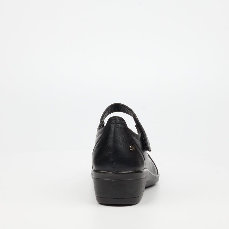 Butterfly Classics Moxie 1 Faux Leather Low Wedge - Black footwear Butterfly Classics