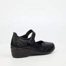 Butterfly Classics Moxie 1 Faux Leather Low Wedge - Black footwear Butterfly Classics