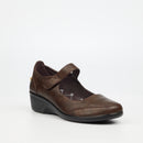 Butterfly Classics Moxie 1 Faux Leather Low Wedge - Chocolate footwear Butterfly Classics