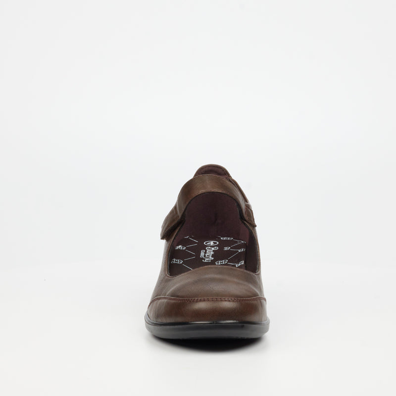 Butterfly Classics Moxie 1 Faux Leather Low Wedge - Chocolate footwear Butterfly Classics