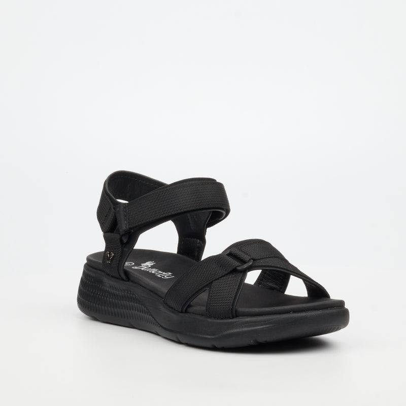 Butterfly Feet Munro 1 Flatform - Black footwear Butterfly Feet