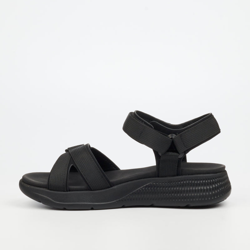 Butterfly Feet Munro 1 Flatform - Black footwear Butterfly Feet