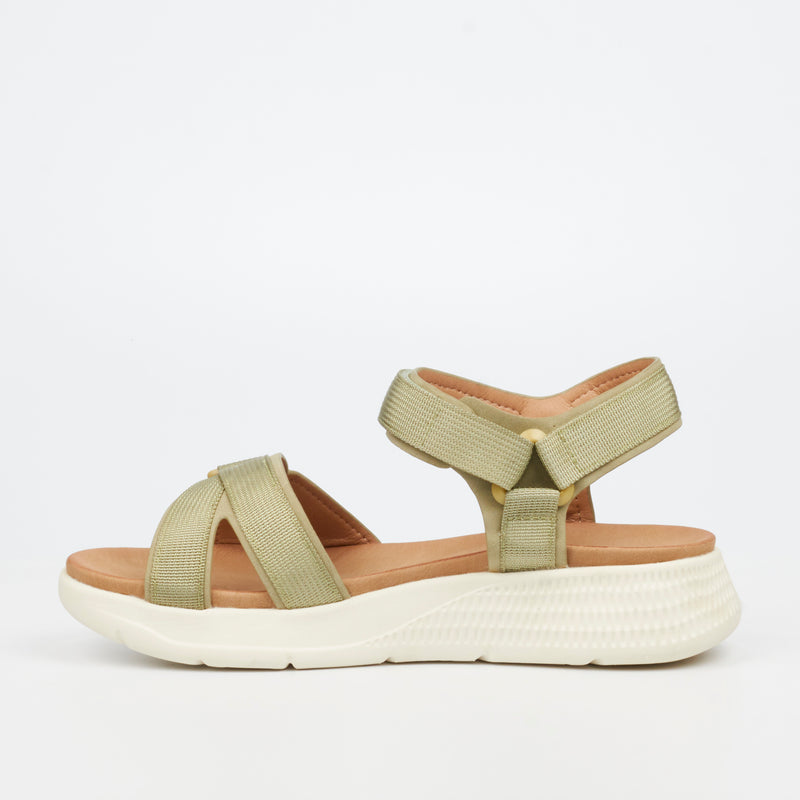 Butterfly Feet Munro 1 Flatform - Olive footwear Butterfly Feet
