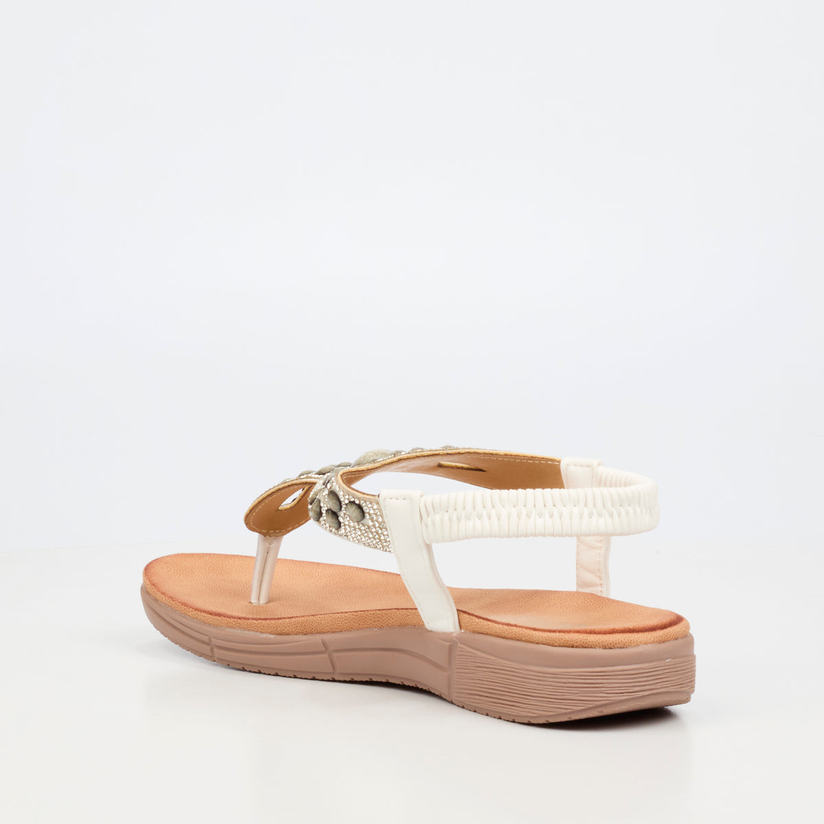 Butterfly Feet Mylee 1 Flat Sandals - White