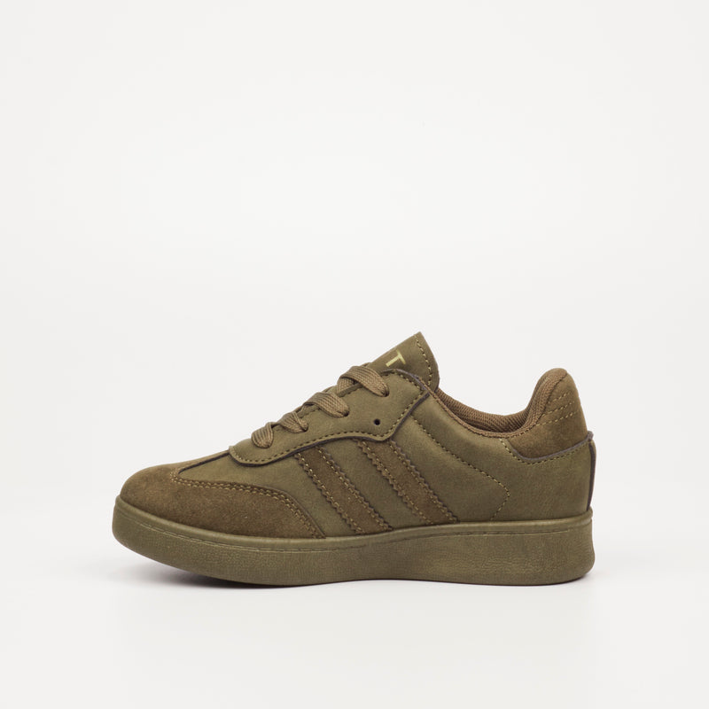 Urbanart Neves 1 Faux Nubuck / Faux Suede Sneaker - Olive (kids) footwear UBRT   