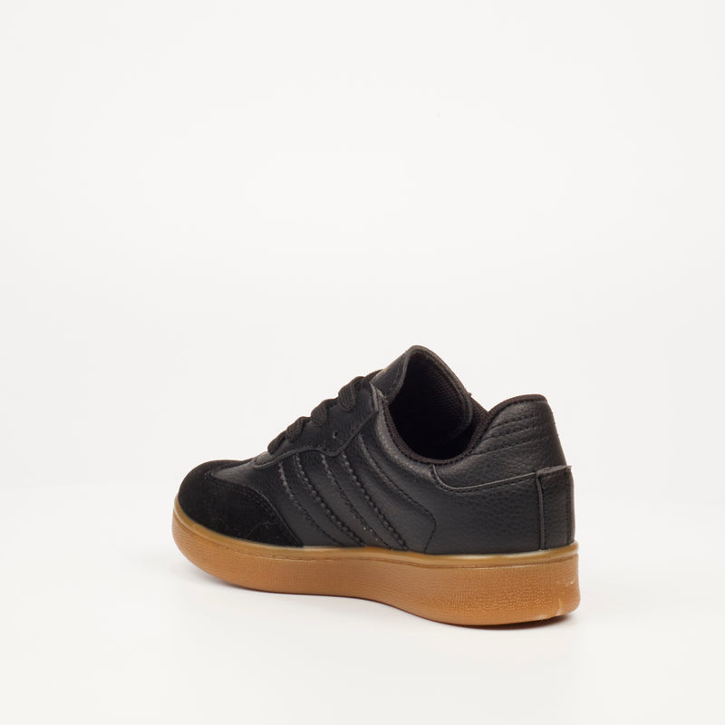 Urbanart Neves 2 Faux Nubuck / Faux Suede Sneaker - Black (kids) footwear UBRT   