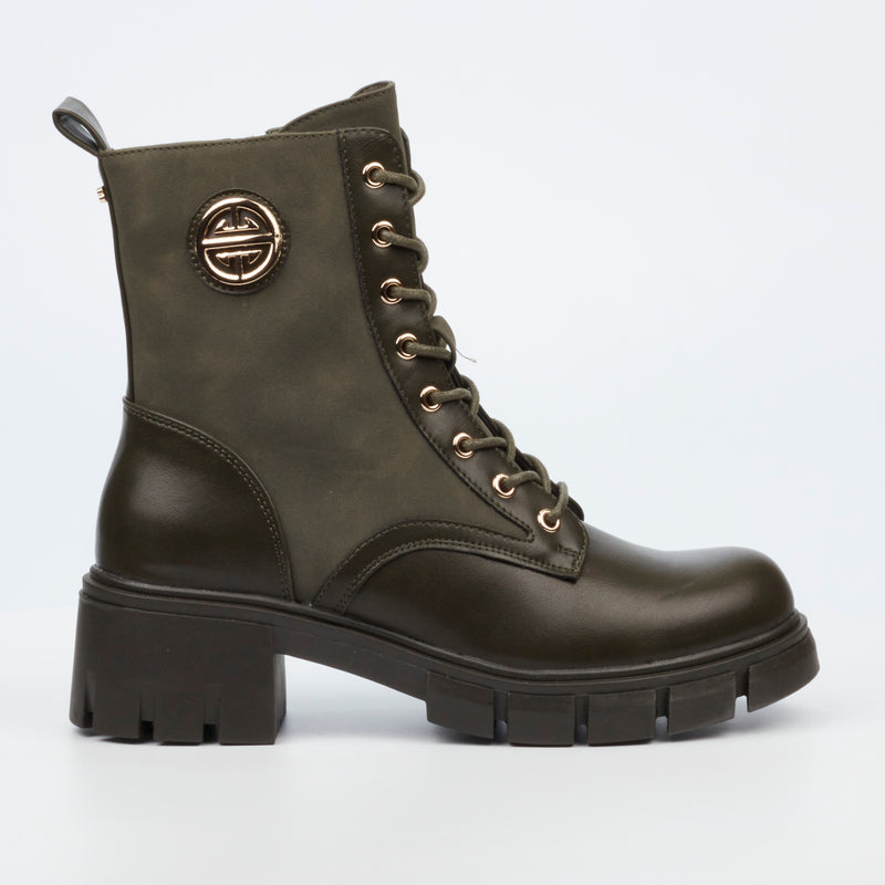 Miss Black Odyssey 3 Ankle Boot - Olive footwear Miss Black   