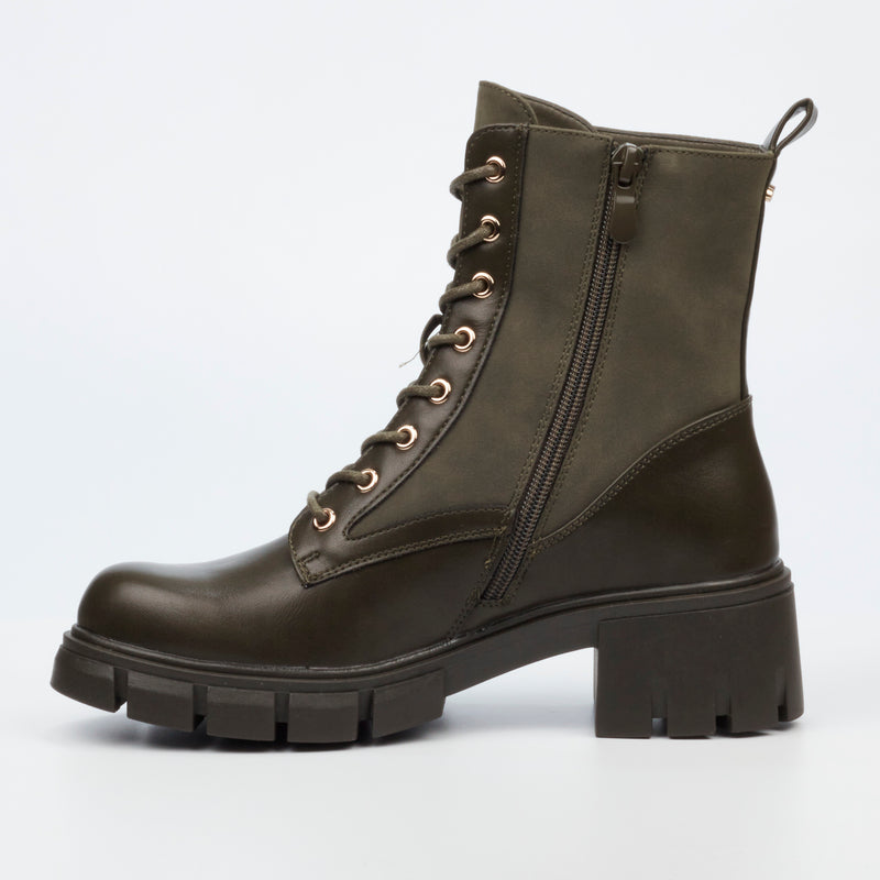 Miss Black Odyssey 3 Ankle Boot - Olive footwear Miss Black   