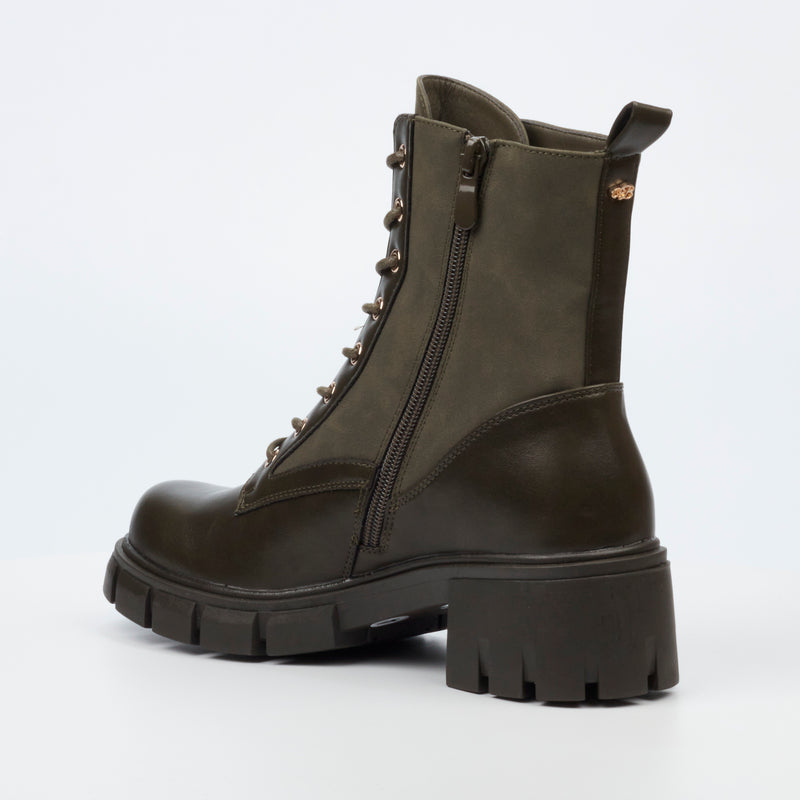 Miss Black Odyssey 3 Ankle Boot - Olive footwear Miss Black   