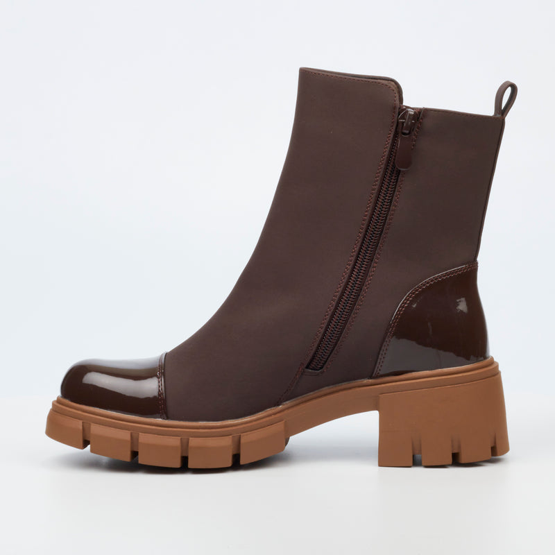 Miss Black Odyssey 5 Ankle Boot - Chocolate footwear Miss Black   