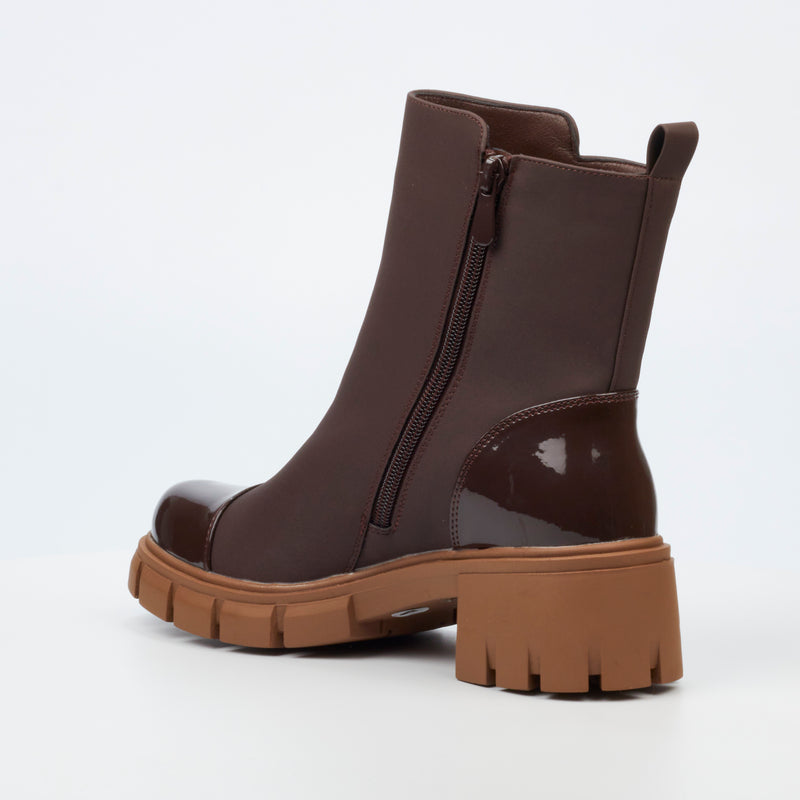 Miss Black Odyssey 5 Ankle Boot - Chocolate footwear Miss Black   