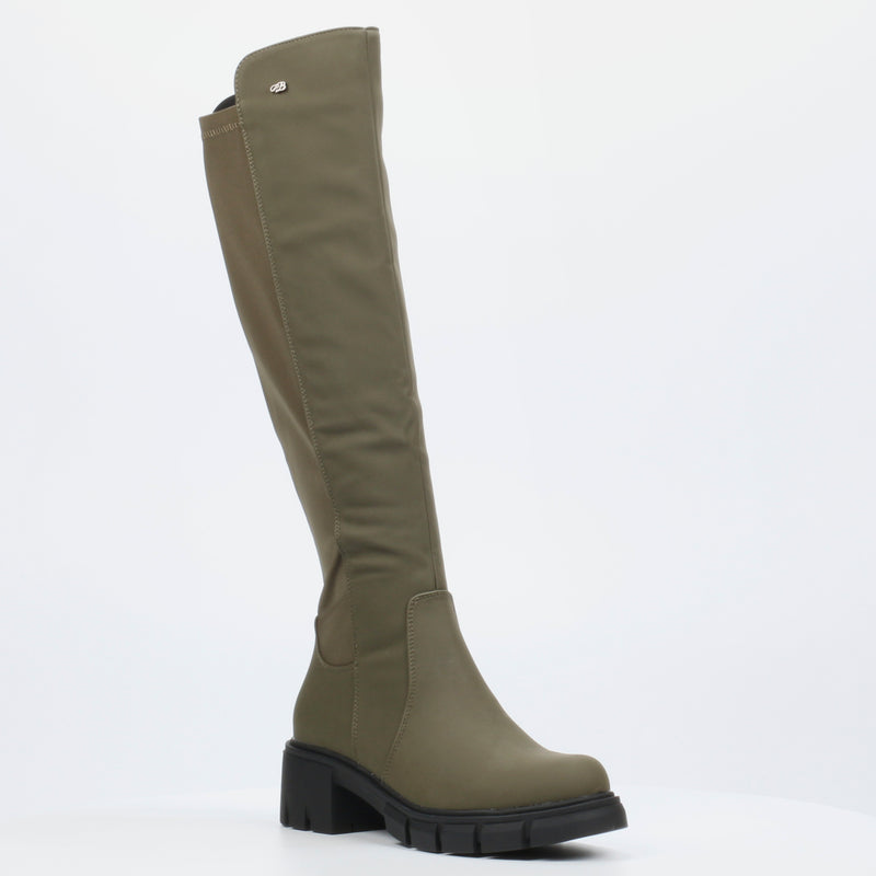 Miss Black Odyssey 6 High Boot - Olive footwear Miss Black   