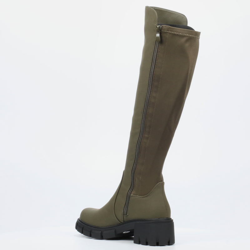 Miss Black Odyssey 6 High Boot - Olive footwear Miss Black   