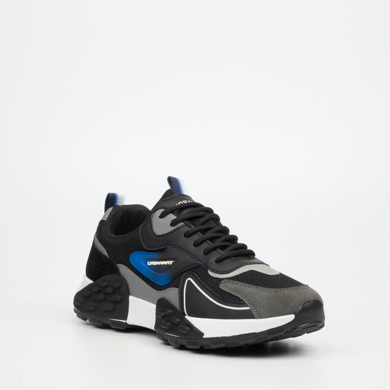 Urbanart Palaid 7 Faux Wax / Mesh Sneaker - Black