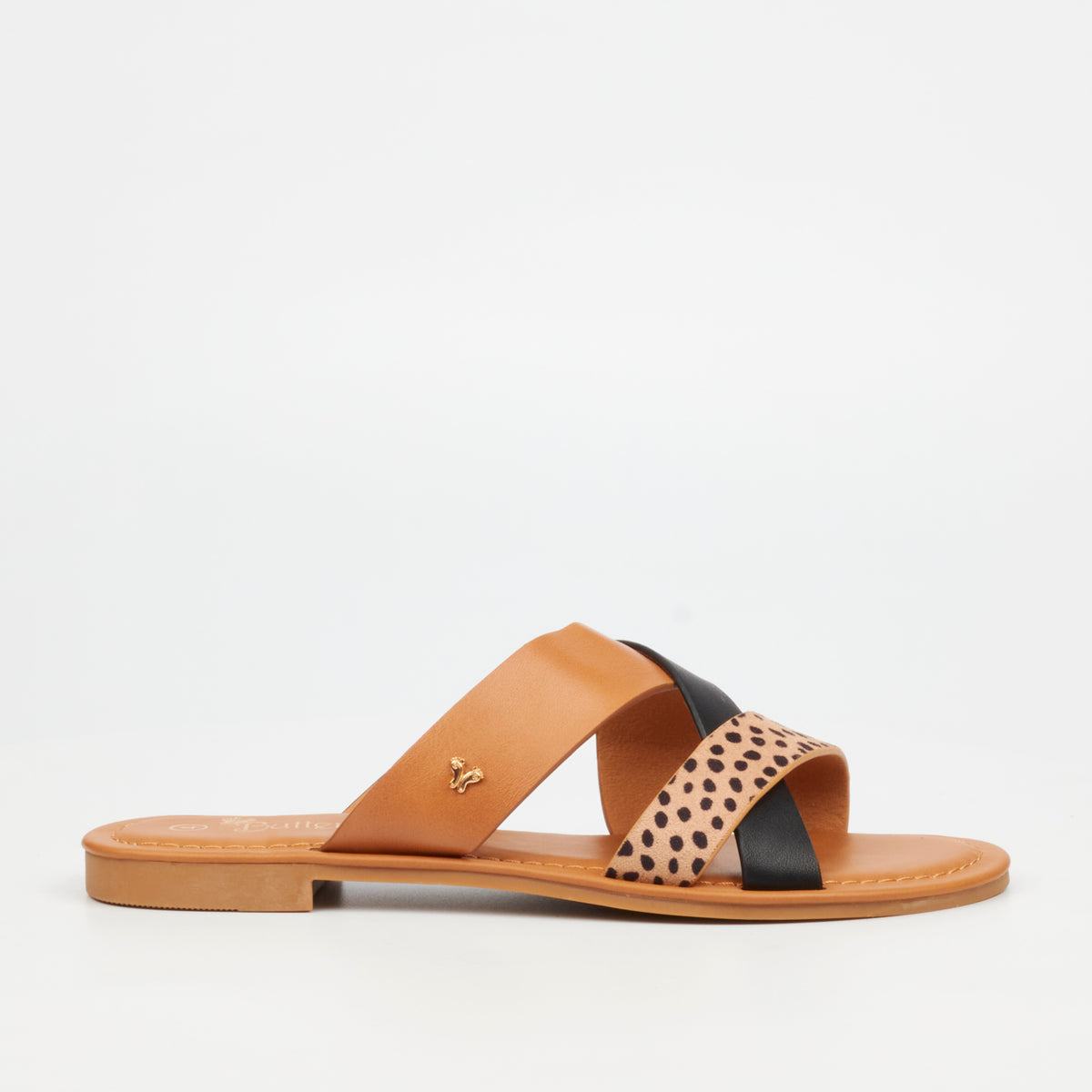 Butterfly Feet Palms 2 Flat Sandals - Black