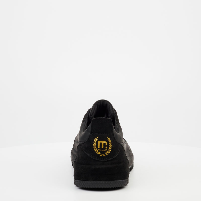 Mazerata Perlo 1 Faux Suede / Faux Nubuck Sneaker - Black footwear Mazerata   