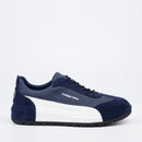 Mazerata Perlo 1 Faux Suede/ Faux Nubuck Sneaker - Navy footwear Mazerata   