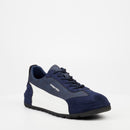 Mazerata Perlo 1 Faux Suede/ Faux Nubuck Sneaker - Navy footwear Mazerata   